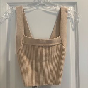 House of Harlow Ribbed Cropped Tank Top